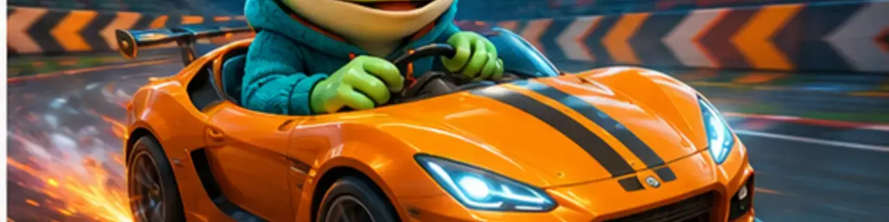 Car Games category banner featuring the GamesFree.gg frog mascot
