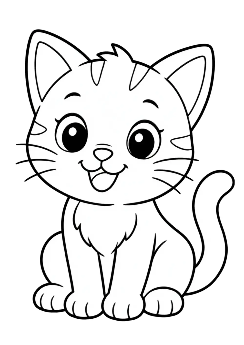 Curious Cat coloring page