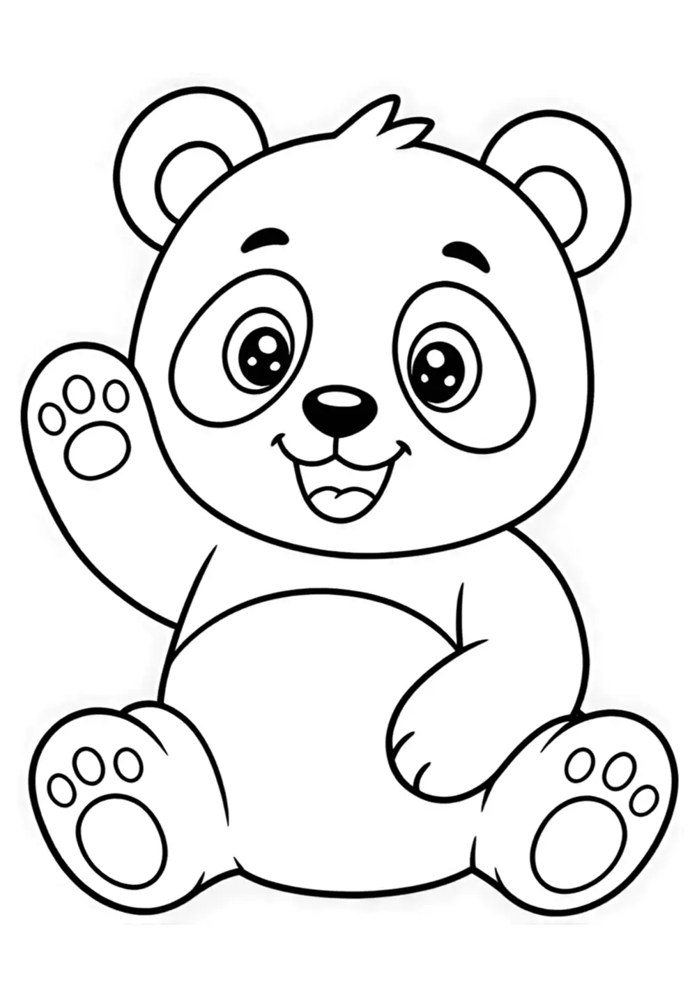 Waving Bear coloring page