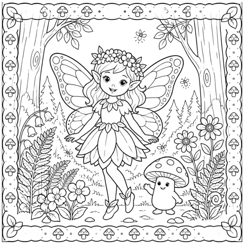 Fairy Garden coloring page
