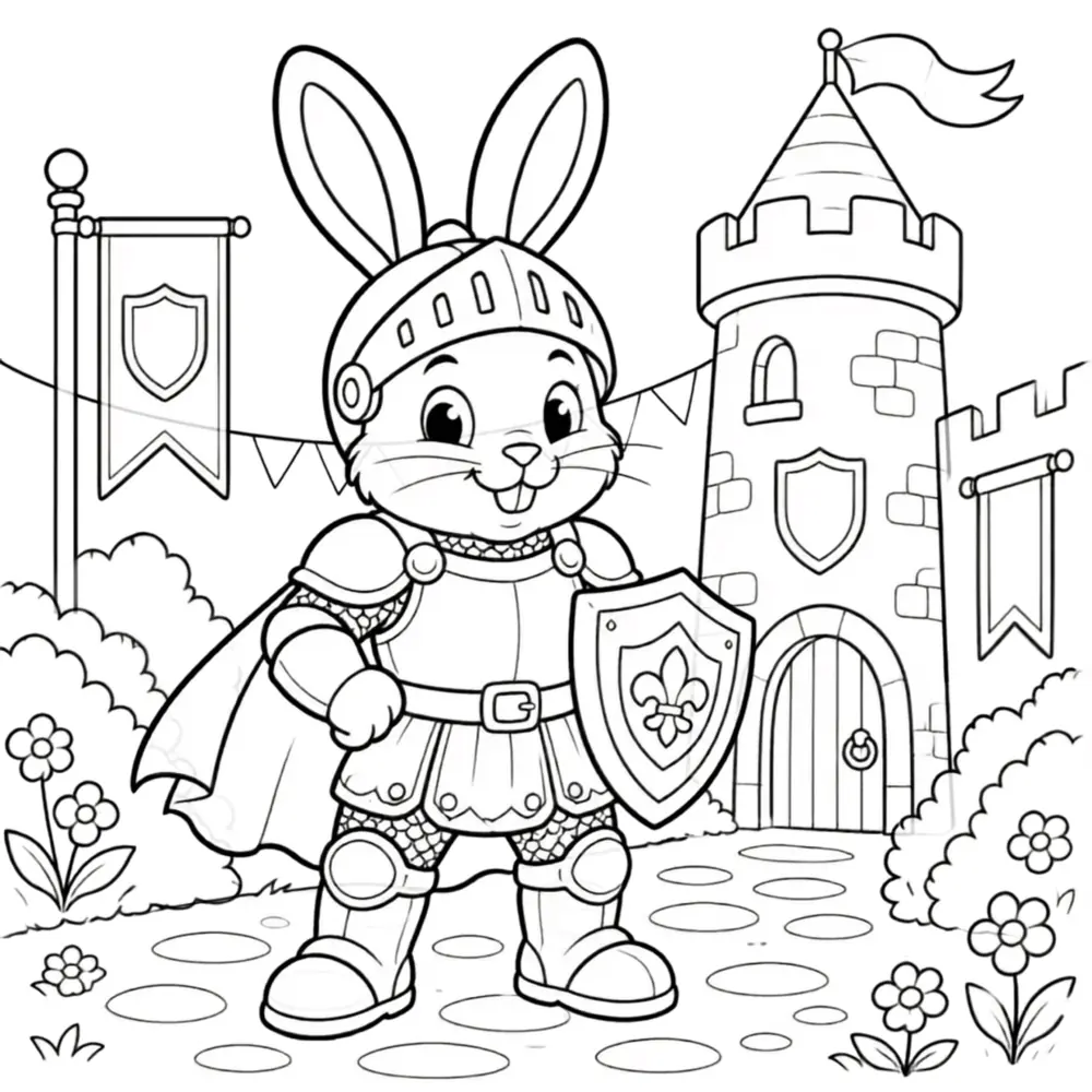 Royal Bunny coloring page