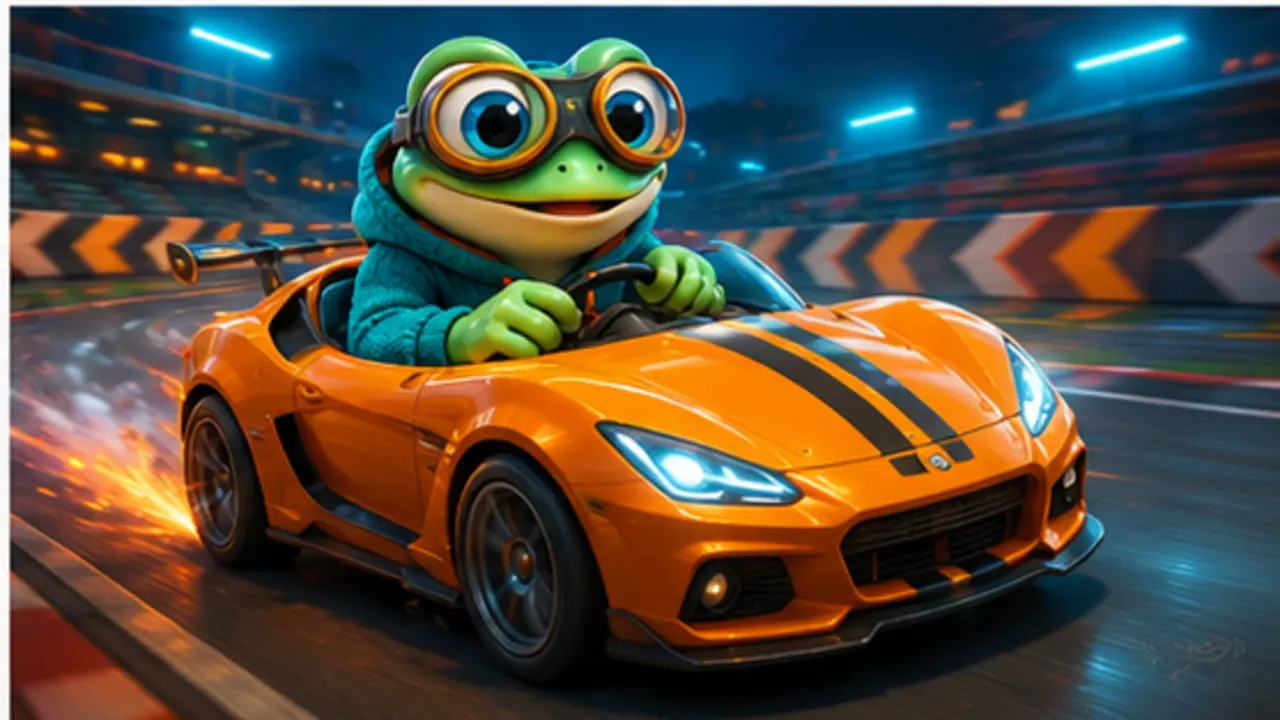 GamesFree.gg frog mascot in Car games artwork