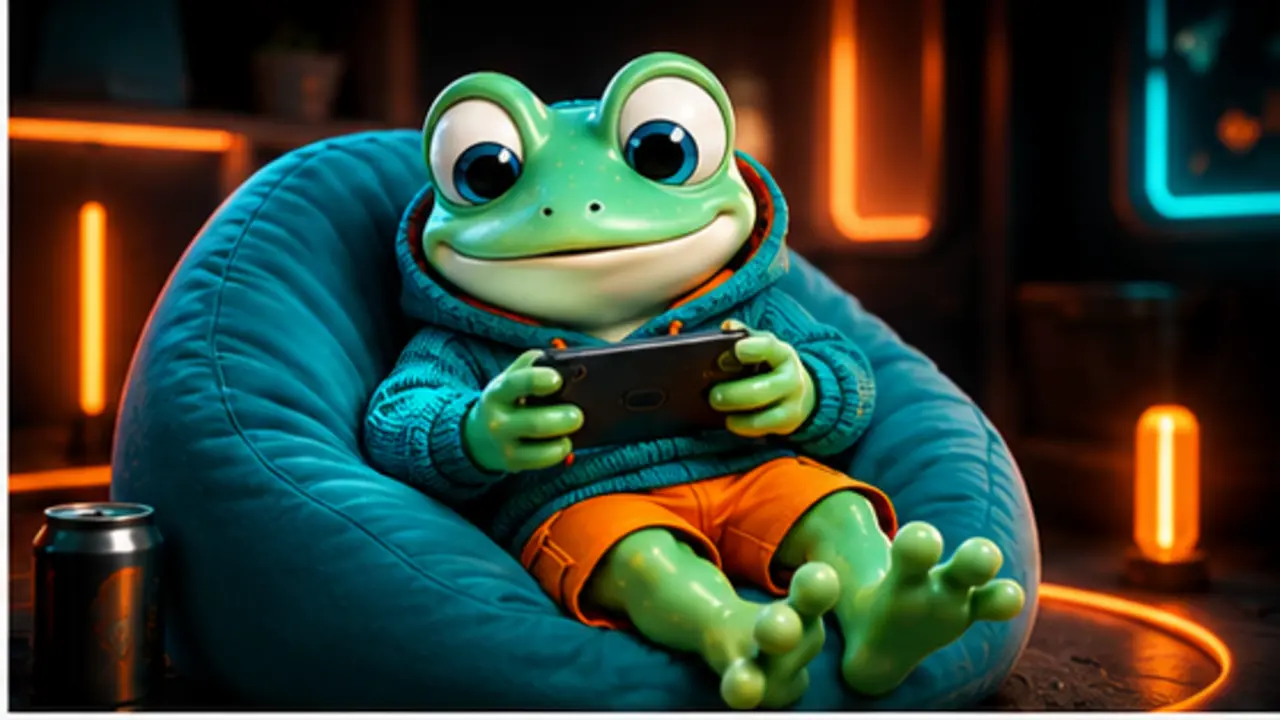 GamesFree.gg frog mascot in Casual games artwork