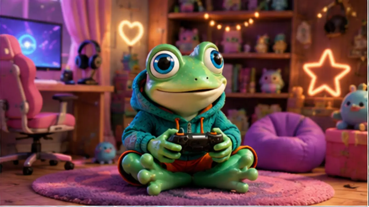 GamesFree.gg frog mascot in Girls games artwork
