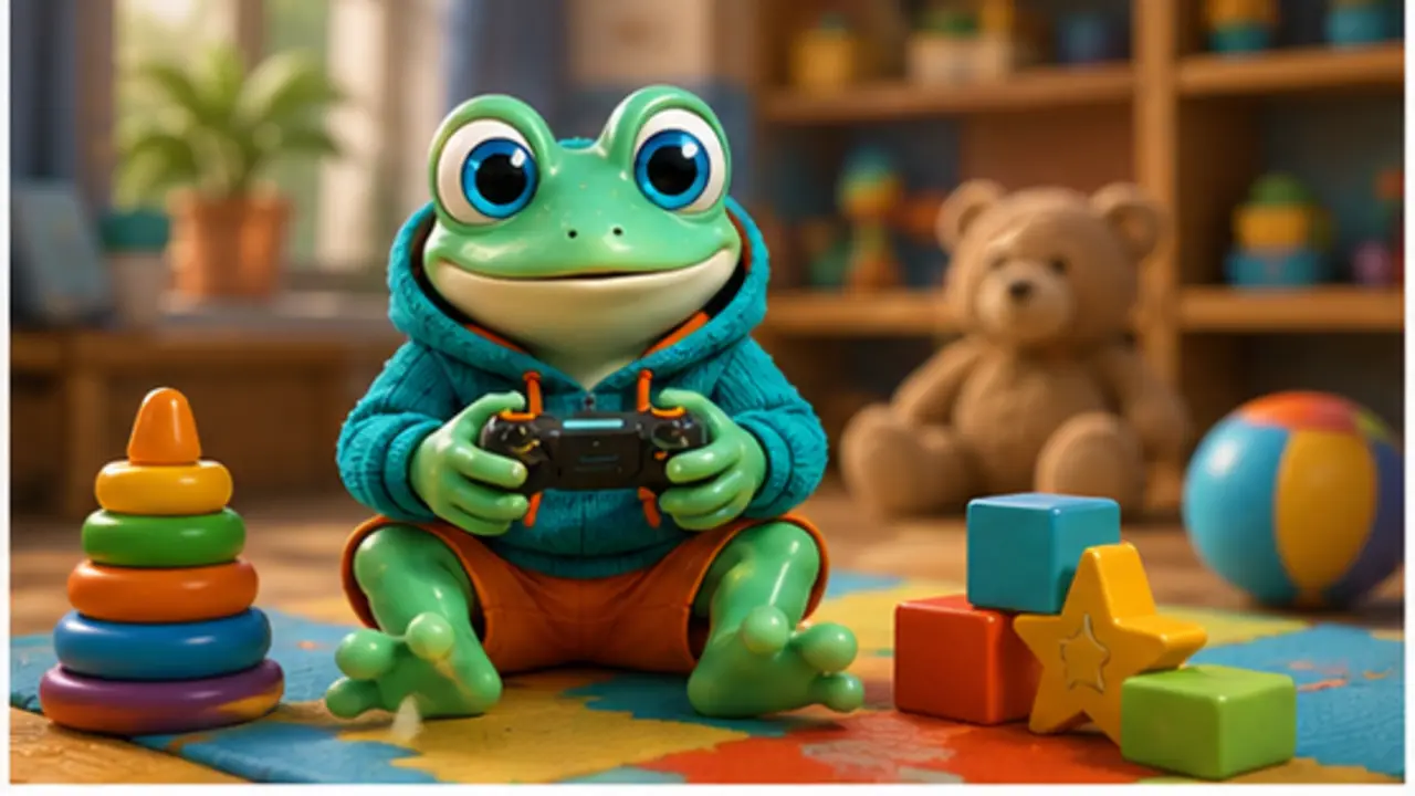 GamesFree.gg frog mascot in Kids games artwork