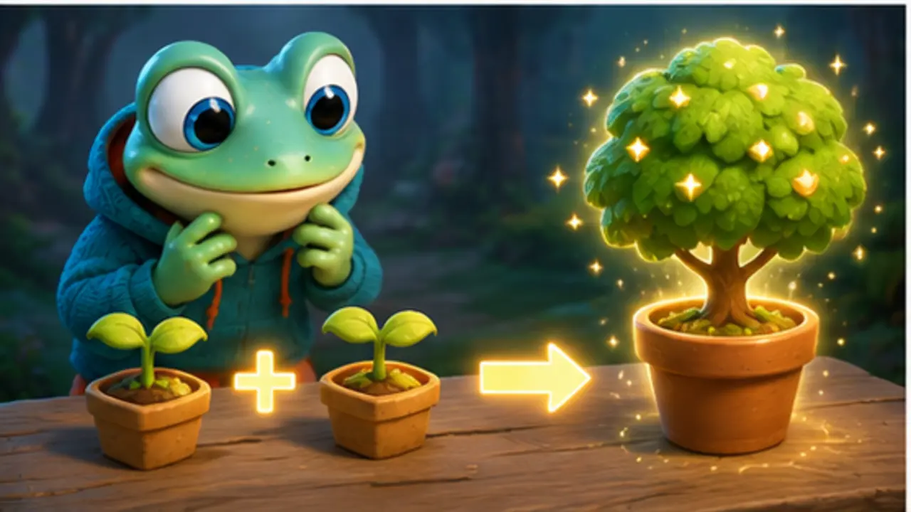 GamesFree.gg frog mascot in Merge games artwork