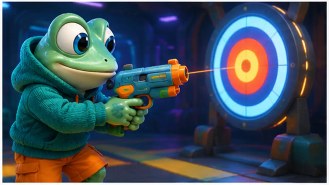 GamesFree.gg frog mascot in Shooting games artwork
