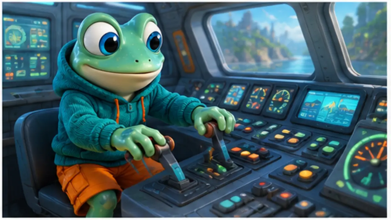 GamesFree.gg frog mascot in Simulation games artwork